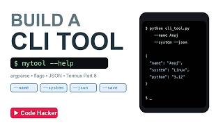 Build Your First Python CLI Tool in Termux 📱🐍 | Command-Line Tool From Scratch (Part 8, Hinglish)