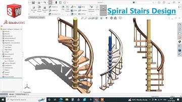✅How to design Spiral stairs in Solidworks | Solidworks Tutorial | Solidworks Surfaces