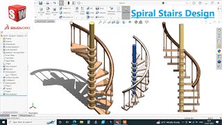 How to design Spiral stairs in Solidworks | Solidworks Tutorial | Solidworks Surfaces