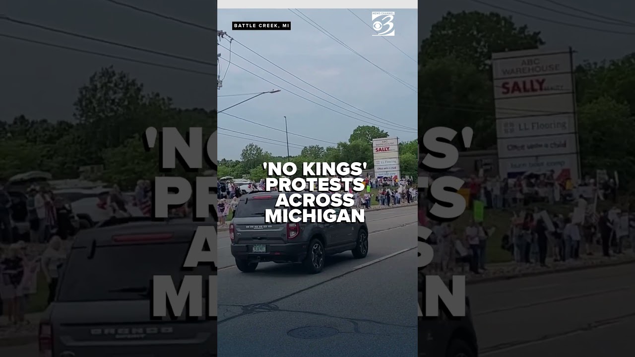 'No Kings' rallies spread out across Michigan in protest of President Trump