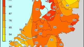 KNMI windstoten kaart  - Zeer zware storm 18 januari 2018
