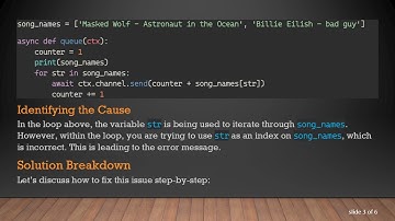 Fixing the TypeError: list indices must be integers or slices, not str in Discord.py