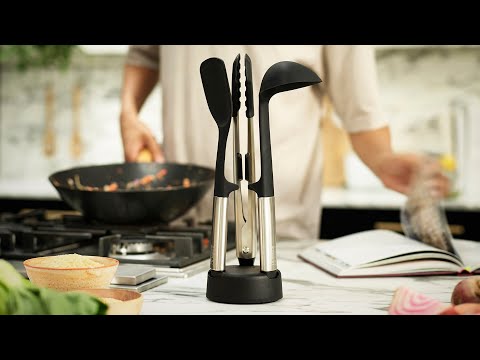 Набор кухонных приборов с подставкой Joseph Joseph Fusion 3 предмета Stainless-steel (10569), видео 1