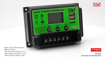 Sunchonglic Factory PWM Solar Controller 12V/24V 10A-30A,Support Lithium Battery(FT-S Series)