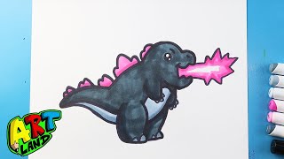 How to Draw Kawaii Godzilla