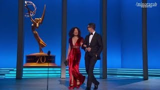 Sandra Oh \& Andy Samberg presenting at the Emmys (Korean sub)