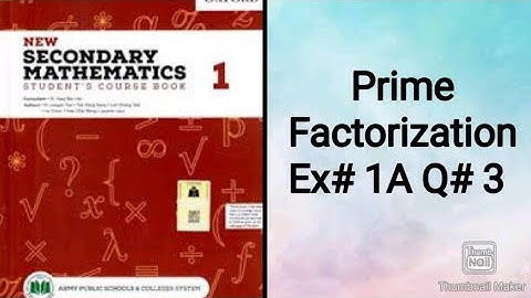 Secondary Mathematics Book 1 Class 6 Ex# 1A, Question # 3