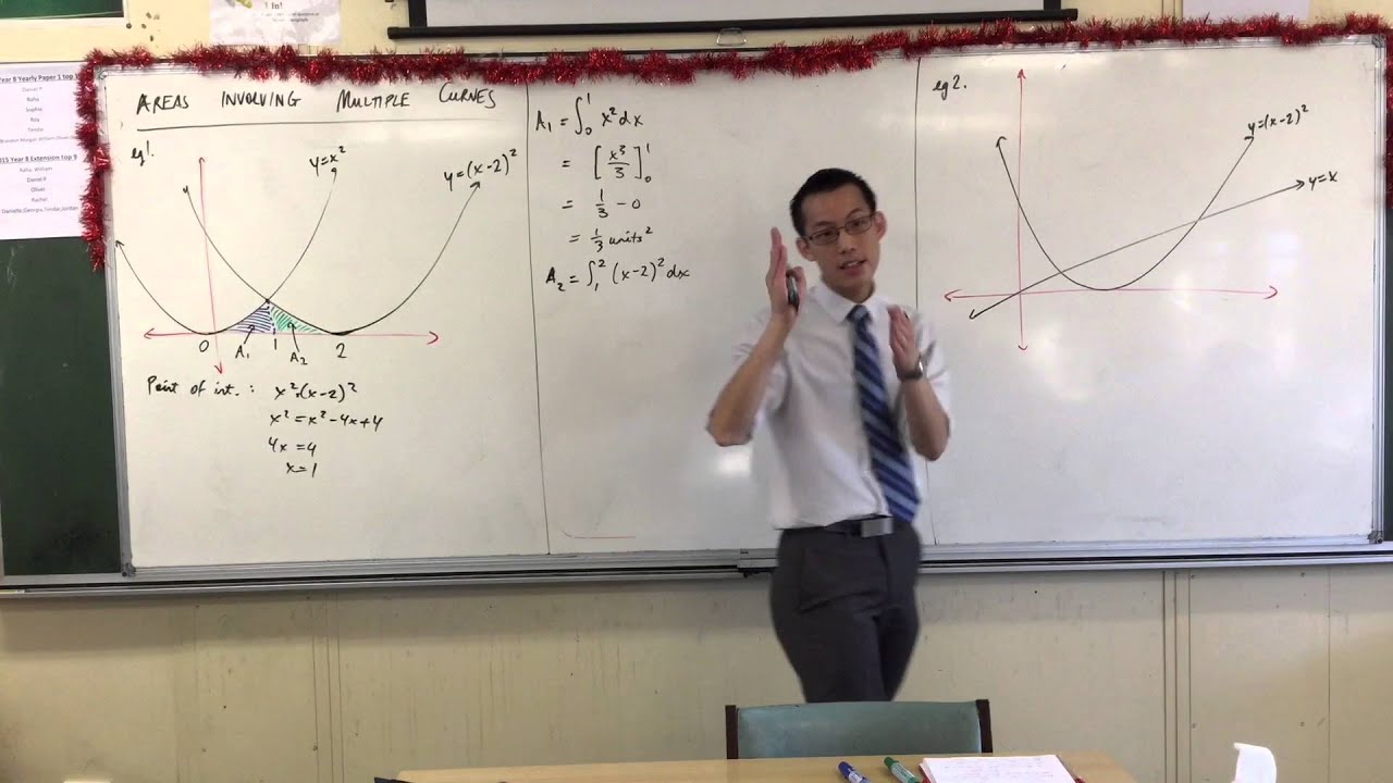Areas Involving Multiple Curves (1 of 4: Separating the area into two components to solve)