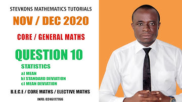 NOV/DEC 2020 Q10: CORE / GENERAL MATHS