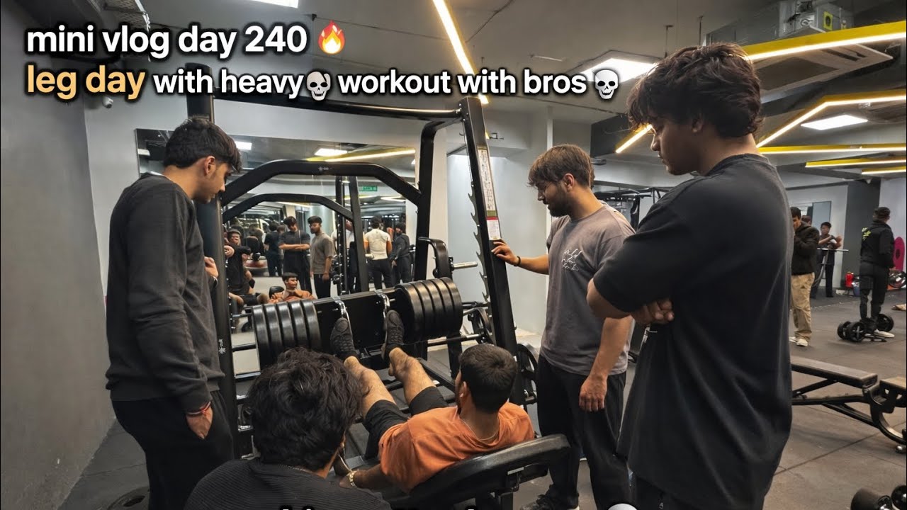 Mini vlog day 240♥️|leg day with bros heavy workout 🏋️| matter ho Gaya aj toh kaalu bhai ka Gussa🤬💦