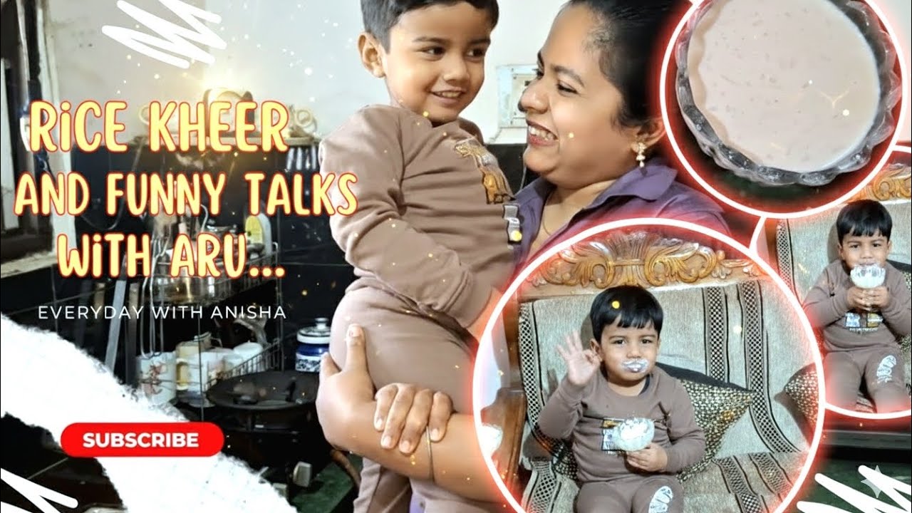 My 1st video🤩🤗|| Made Rice Kheer with Aru😋❤️ 