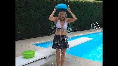 Julie participating in the Summer 14 Ice Bucket Ch...