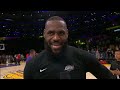 LeBron James talks after Los Angeles Lakers beat Golden State Warriors 122-101