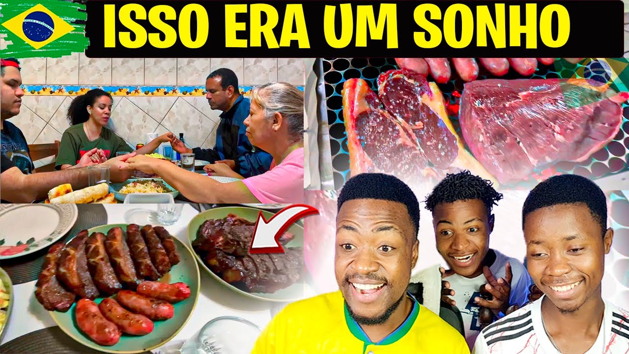 OLHA A EMOCAO ESSA FAMILIA  PROVOU CHURRASCO PELA PRIMEIRA VEZ NO BRASIL ISSO ERA UM SONHO