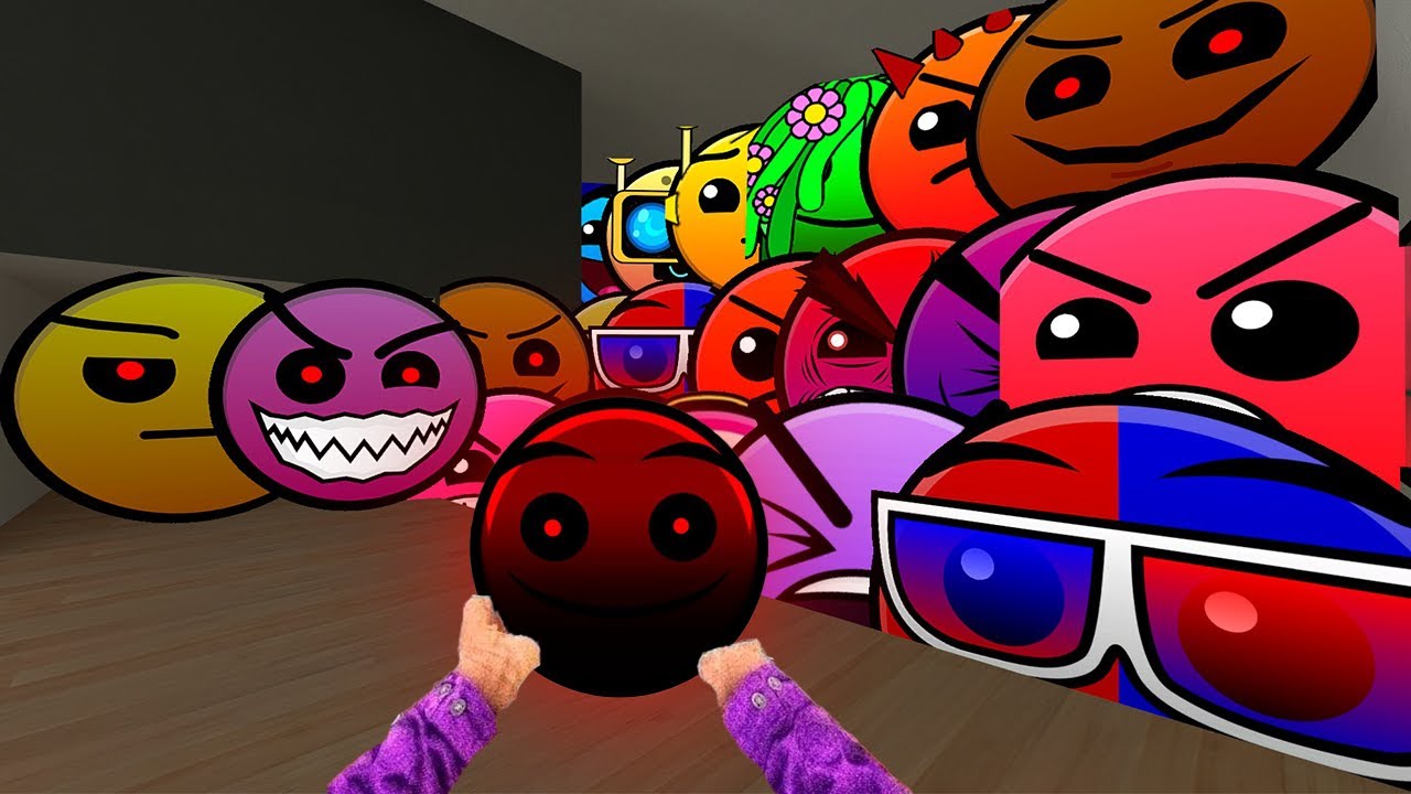 Saving Baby Nightmare AngryFace From Geometry Dash Emoji Fire in the hole Lobotomy Dash Nextbot Gmod