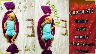 Chocolate theme baby monthly photoshoot|| chocolate baby ...