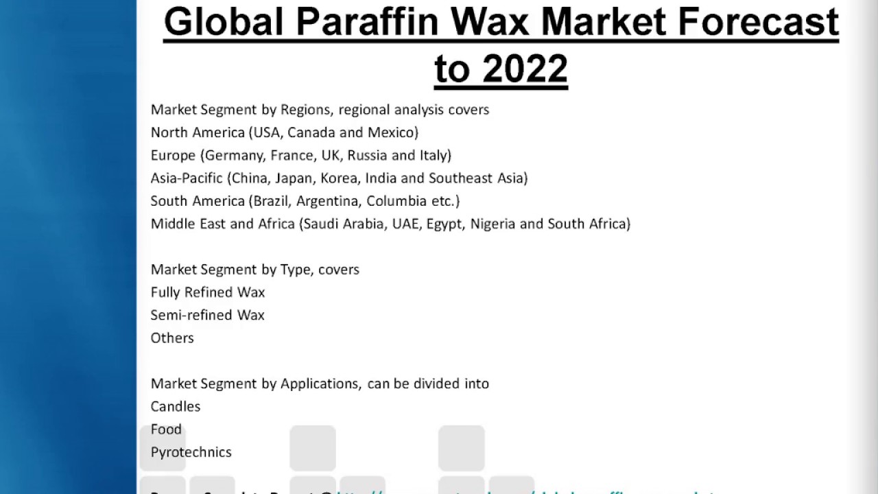 Market Overview of Global Paraffin Wax Industry 2017