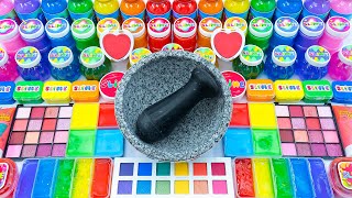 Satisfying Video How To Make Glossy Slime Mixing Glitter Eyeshadow Pallete Makeup Cosmetics ASMR