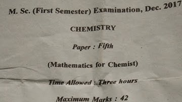 MSc first semester (math paper)