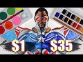 $1 vs $35 WATERCOLOR ART | Cheap vs Expensive!! Which is WORTH IT..? | Captain Falcon America