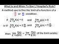 Calculus 1: L'Hospital's Rule (1 of 25) What Is it and When To Use L'Hospital's Rule?