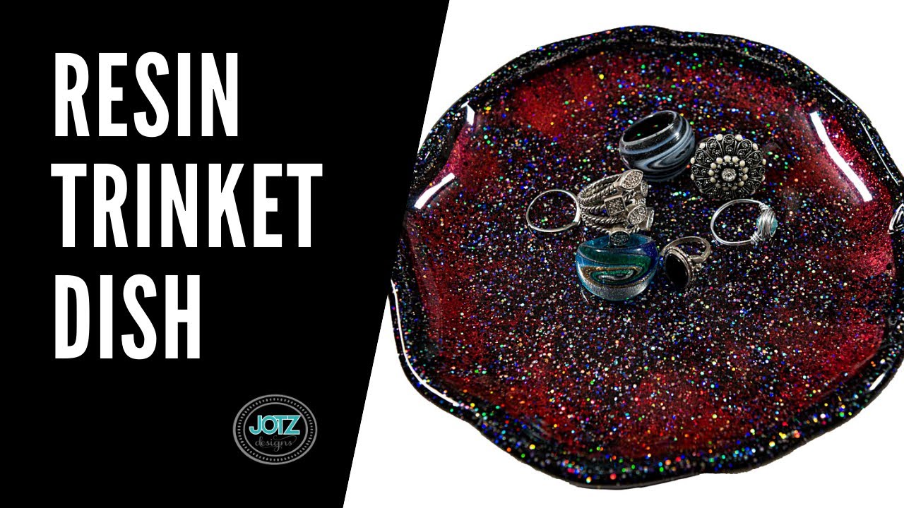 Resin Trinket Dish With Rhinestone Detail