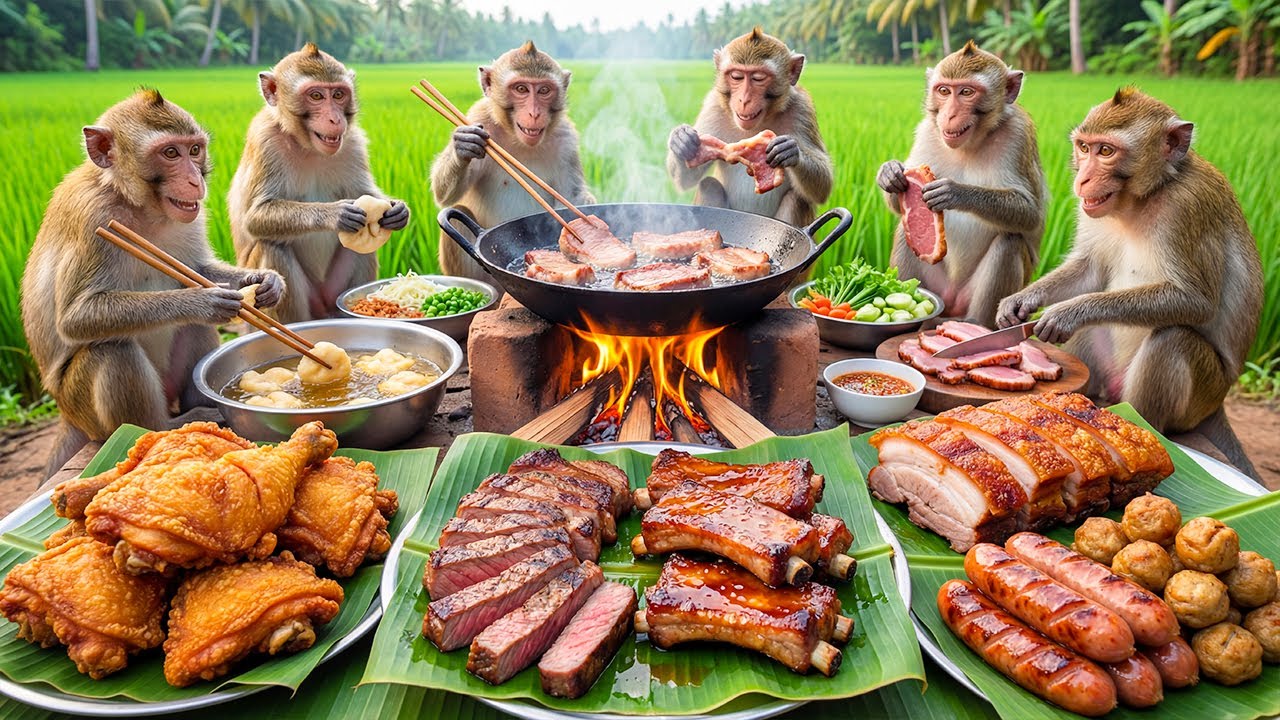 बंदरों ने आज बनाई सैकड़ों कचौरी 😱 | Monkeys Made Hundreds of Kachori Today