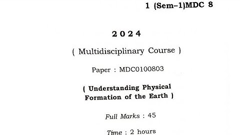 FYUGP 1st sem (Multi Disciplinary Course) MDC0100803 \Question paper 2024 Guwahati University#shorts