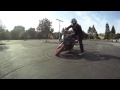 Kellen learning to drift a motorcycle