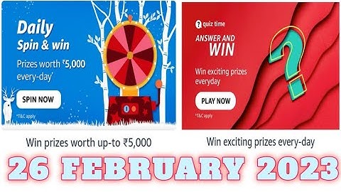 Amazon Funzone Quiz Answers Today|26 February 2023|