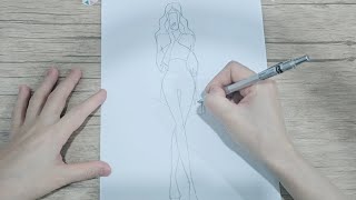 Fashion Illustration Step By Step / How To Draw Fashion Sketch