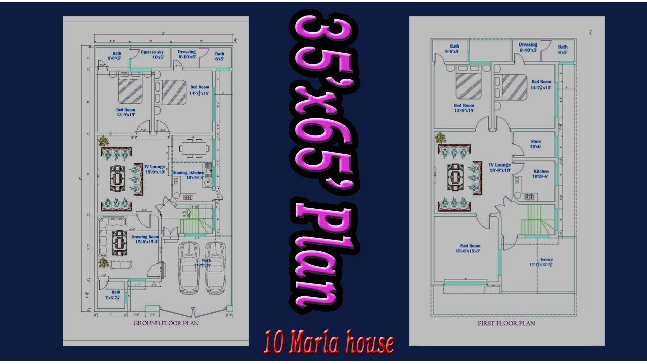  10  marla  house  design  ll 35x65 house  planl ll Best Plan  