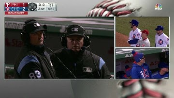 PHI@CHC: Hernandez nabs Bryant after call stands