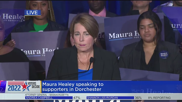 Maura Healey speaks to supporters after winning De...