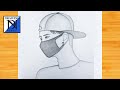 How to Draw a Boy with Mask | Very easy pencil drawing | Simple drawing tutorial | Boy drawing easy