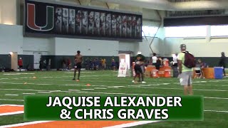 2022 DBs Jaquise Alexander & Chris Graves Workout at Miami Camp