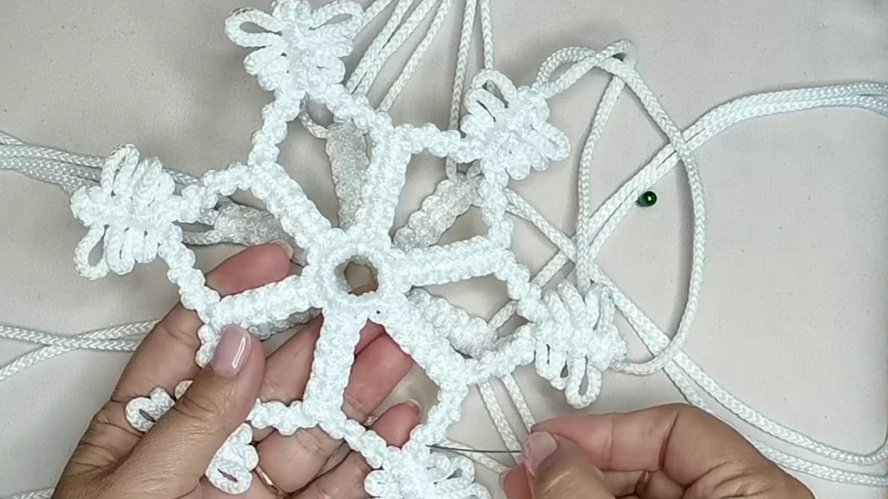 Macrame christmas decor snowflakes for beginners - YouTube
