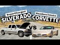 ProCharged/Cammed Silverado vs C5 Corvette &amp; Camaro SS 1le. Roll racing This vs That