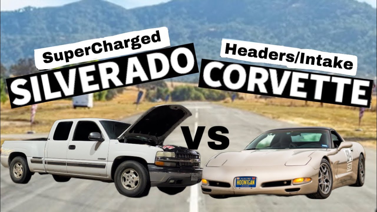 ProCharged/Cammed Silverado vs C5 Corvette & Camaro SS 1le. Roll racing ...