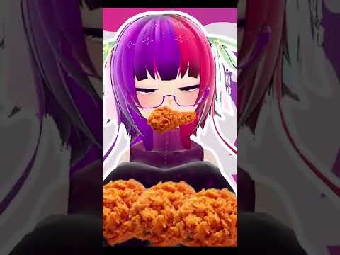 レッドホットチキンを食べただけ　辛いソースもかけたよ【桃紫ヒラメ #vtuber】 #shorts