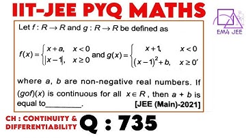 Let f:R→R and g:R→R be defined as f(x)={x+a, x0 , |x−1|, x≥0 and g ={x+1, x0 , (x−1)^2 + b, x0