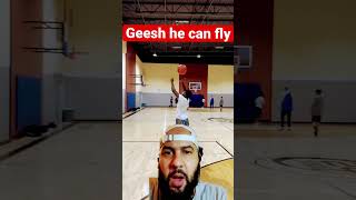 From the free throw line he can flyy funny #shorts #reaction #video #funnyshorts #funnyvideo #funny