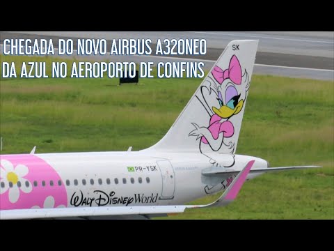 CHEGADA DO AIRBUS A320Neo (PR-YSK) COM A PINTURA DA MARGARIDA NO AEROPORTO DE CONFINS.