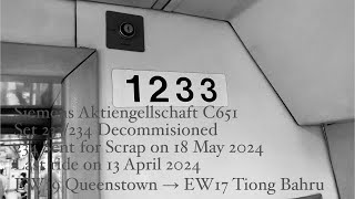 [2nd 2024 C651 Retirement; 4 Sets Left] [SMRT] [233/234] EWL 🟢 EW19 Queenstown → EW17 Tiong Bahru