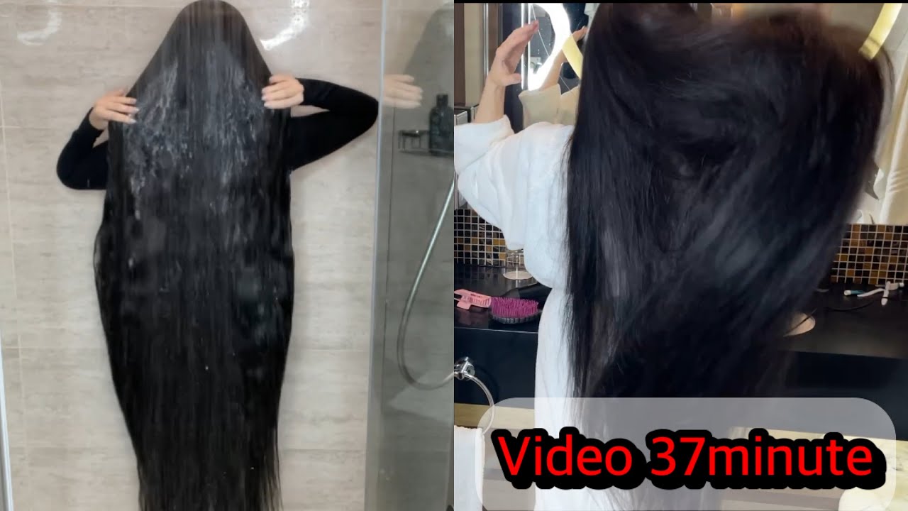 Washing hair and blow drying hair. Hair routine preview Patreon