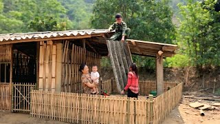 Abandoned house - single mother builds kitchen herself.
