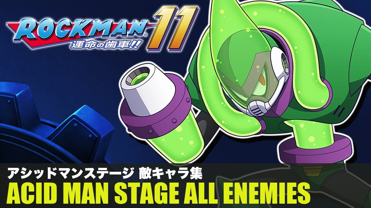 Mega Man 11 ] Acid Man stage all enemies & boss [ Robot Masters