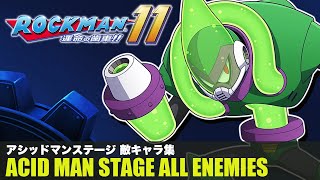 Mega Man 11 ] Acid Man stage all enemies & boss [ Robot Masters