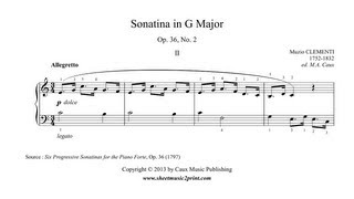 Clementi : Sonatina Op. 36, No. 2 (2/3) Resimi