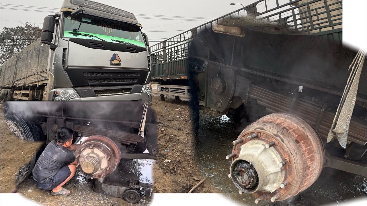 Тормоза машины заклинило, и она чуть не загорелась; работа Джианга — ремонт автомобилей.